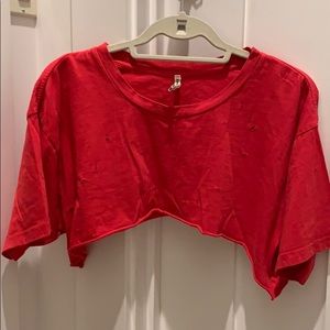 NWOT LF Cropped Distressed Top
